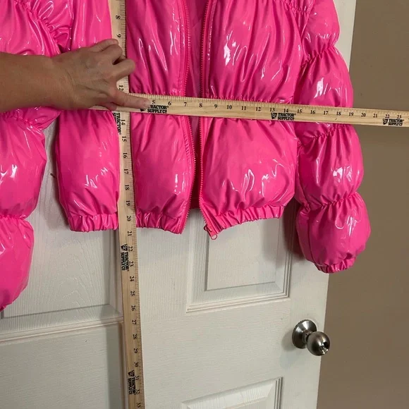 NWOT Steve Madden Women XS Puffer Jacket HOT PINK - Picture 10 of 10